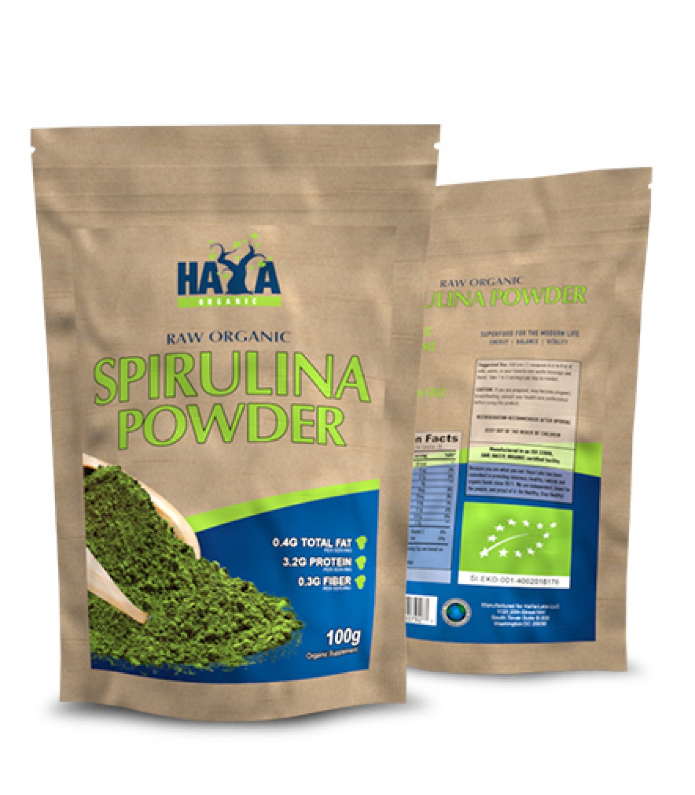 HAYA LABS Organic Spirulina Powder / 100гр.